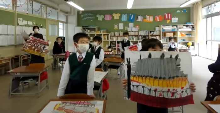 【SOJ】１年生と２年生がお絵かきやクイズで国際交流をしました！